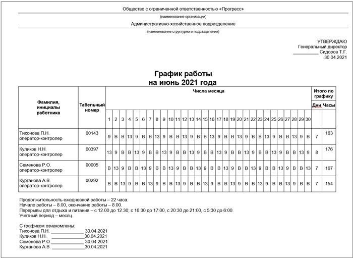 Соблюдаем норму рабочих часов при составлении графика сутки через трое