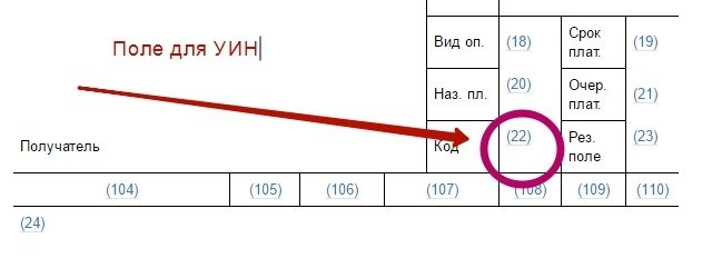 Заполнение УИН в квитанции на уплату госпошлины