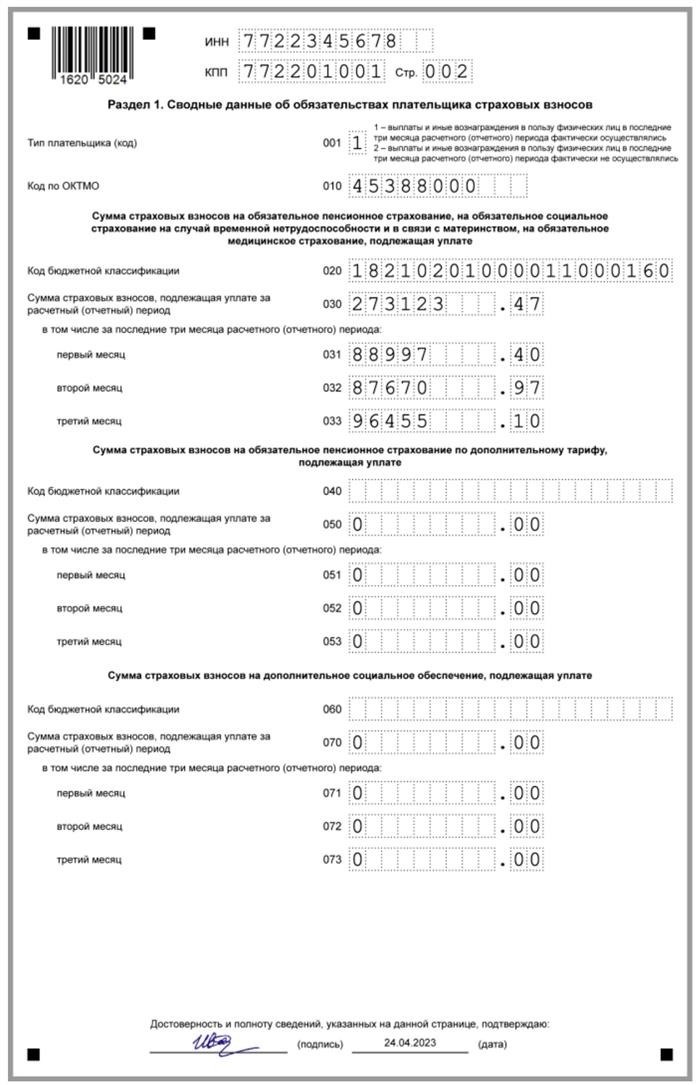 РСВ за 2 квартал 2021: образец заполнения новой формы