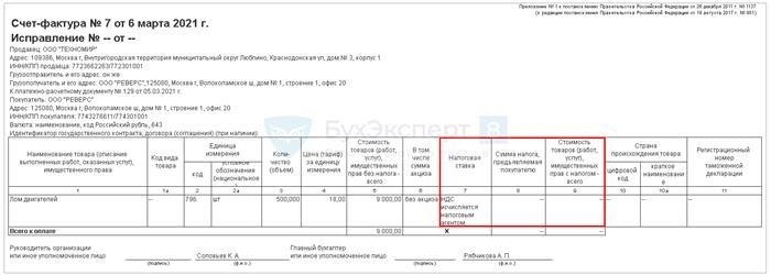 Выставление счета-фактуры на отгрузку покупателю