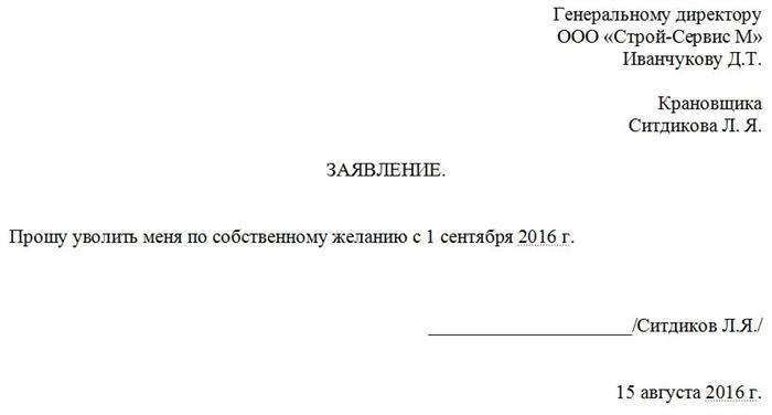 Как директор должен подписывать заявление о увольнении: образец и правила